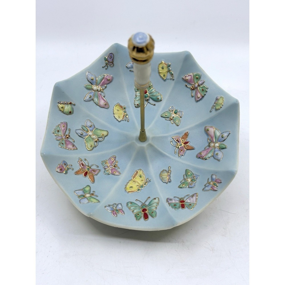 Lenox‎ Porcelain 24kg Trim Umbrella April Showers Butterflies Flowers Parvaneh - Picture 4 of 11